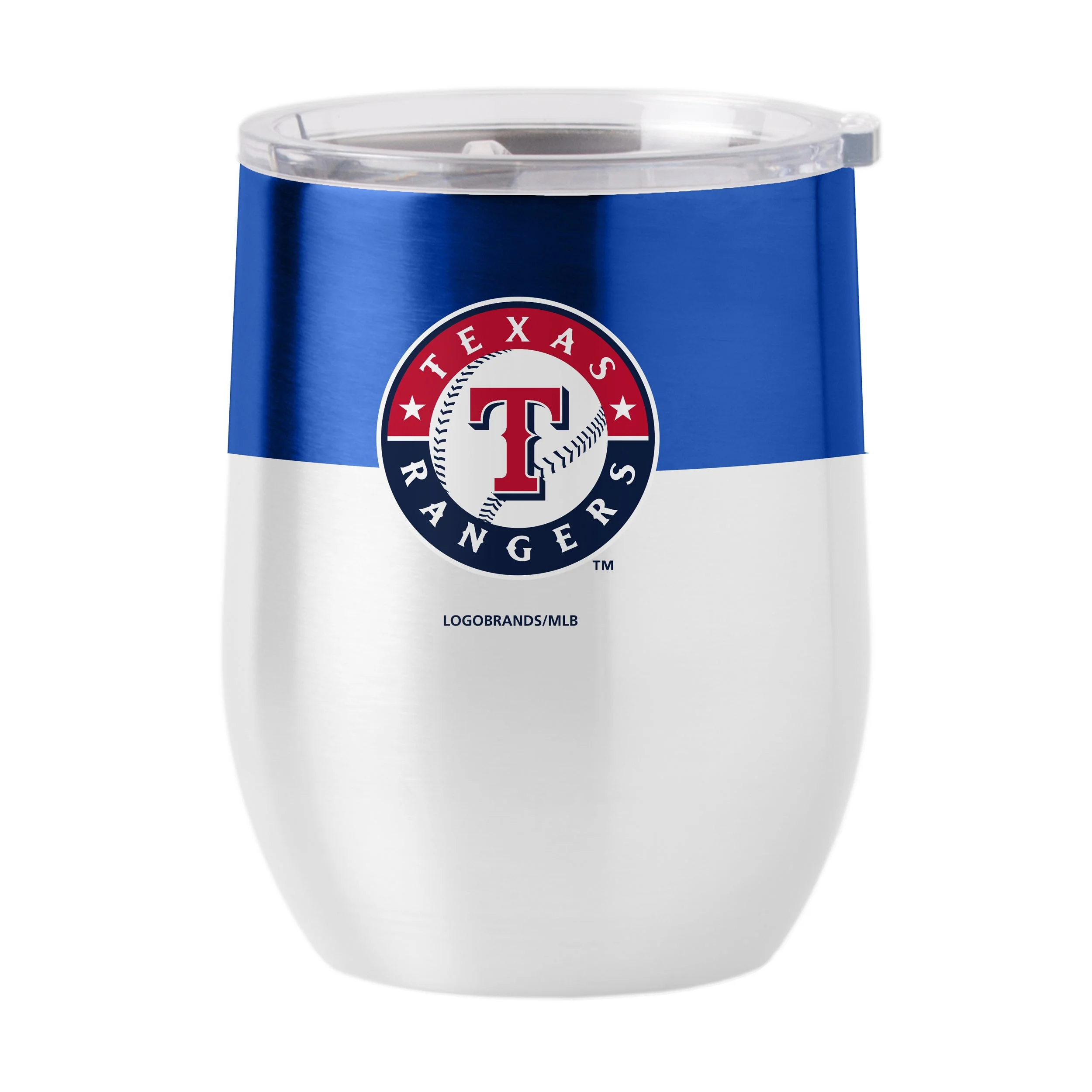 Texas Rangers 16oz Colorblock Stainless Curved Beverage