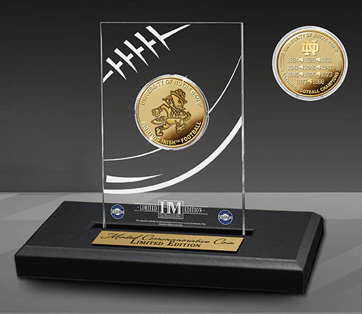 University of Notre Dame 11x Champions Gold Coin Acrylic