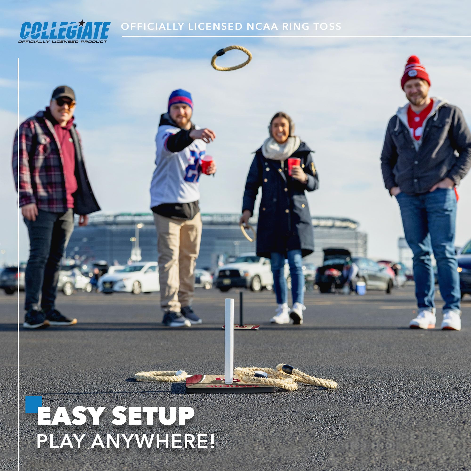 Wild Sports College Quoits Set with Direct Print HD Team Graphics – Tailgate Ring Toss Game – Great Gift for Any NCAA Fan! Ring Toss Family Outdoor Games for The Beach, BBQ, or Tailgate Party - Image 2