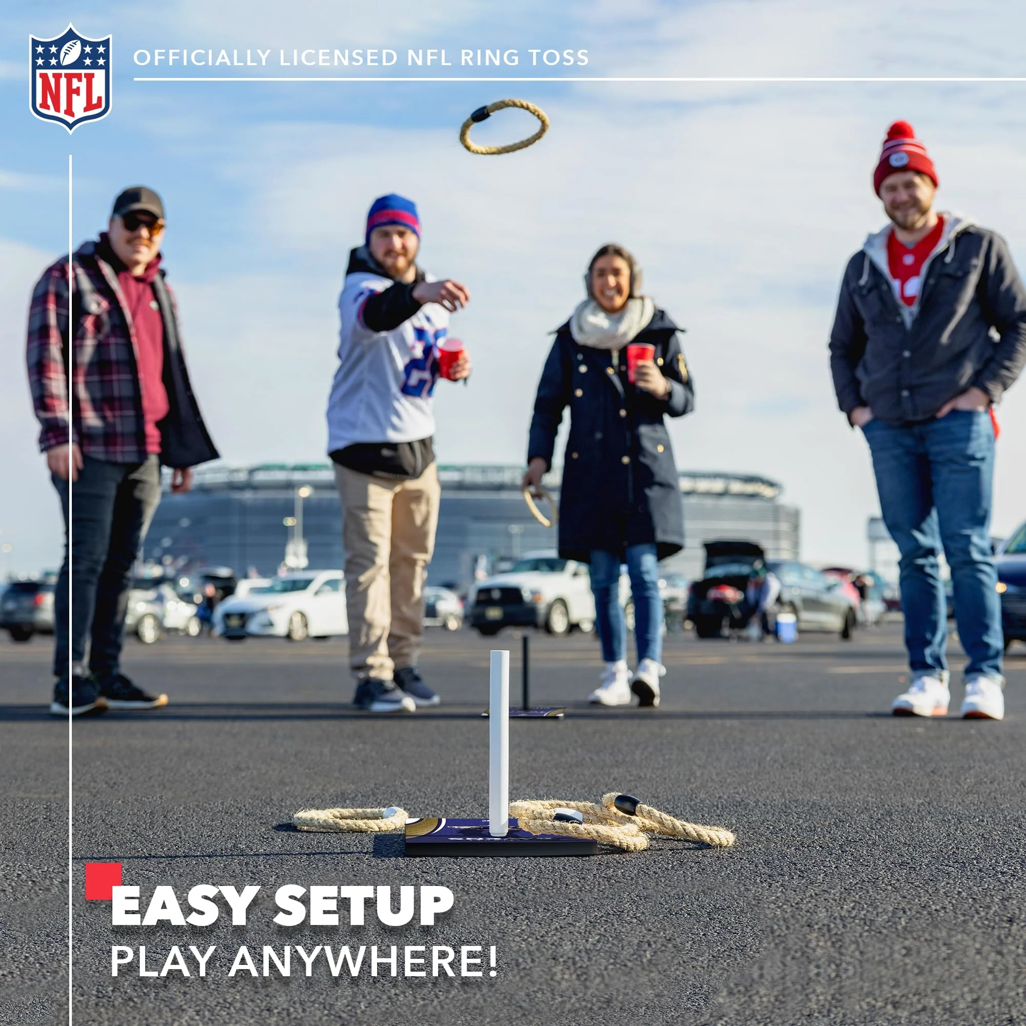 Wild Sports NFL Quoits Set with Direct Print HD Team Graphics – Tailgate Ring Toss Game – Great Gift for Any Football Fan! Ring Toss Family Outdoor Games for The Beach, BBQ, or Tailgate Party - Image 4