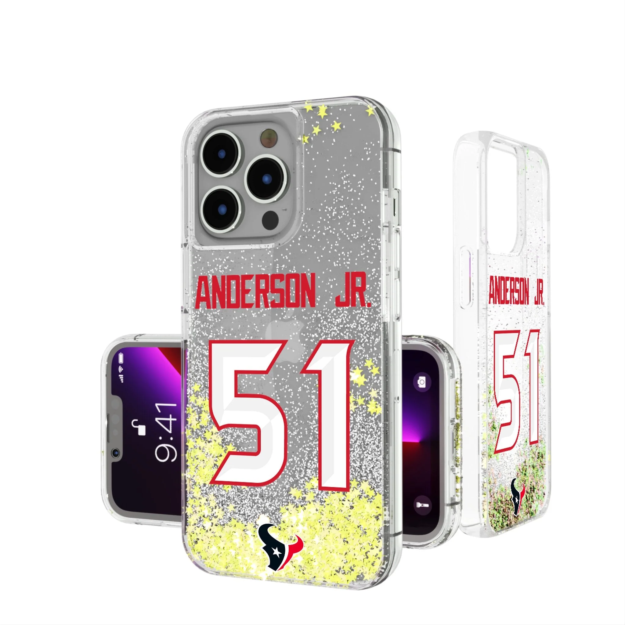 Will Anderson Jr. Houston Texans 51 Ready Glitter Phone Case