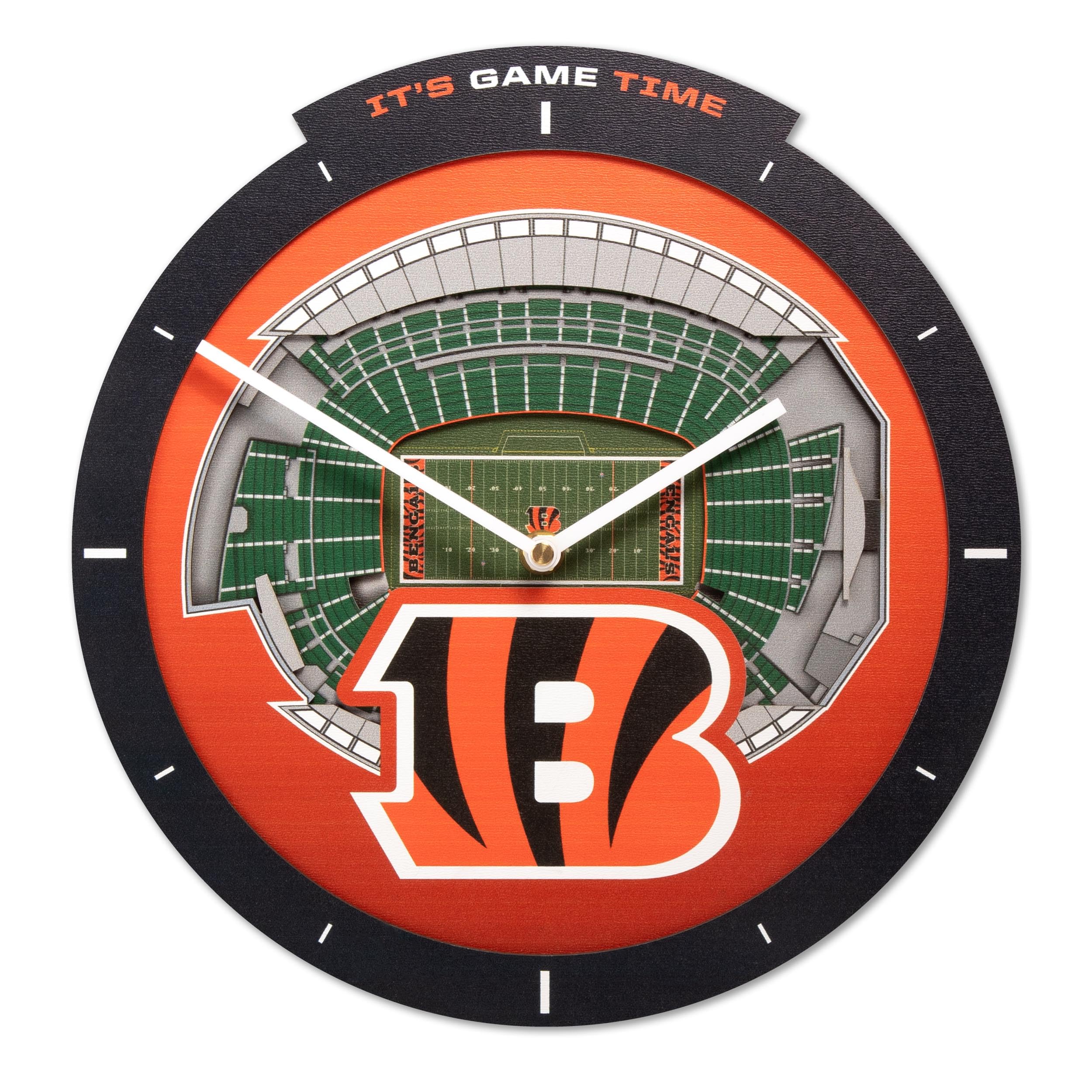 YouTheFan NFL Cincinnati Bengals 3D StadiumView Clock