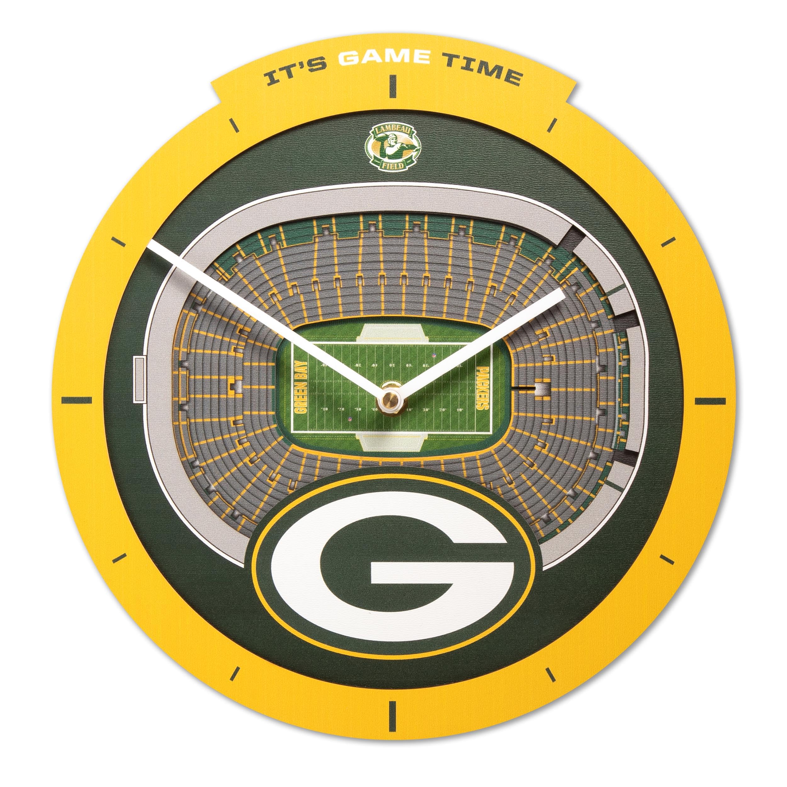 YouTheFan NFL Green Bay Packers 3D StadiumView Clock