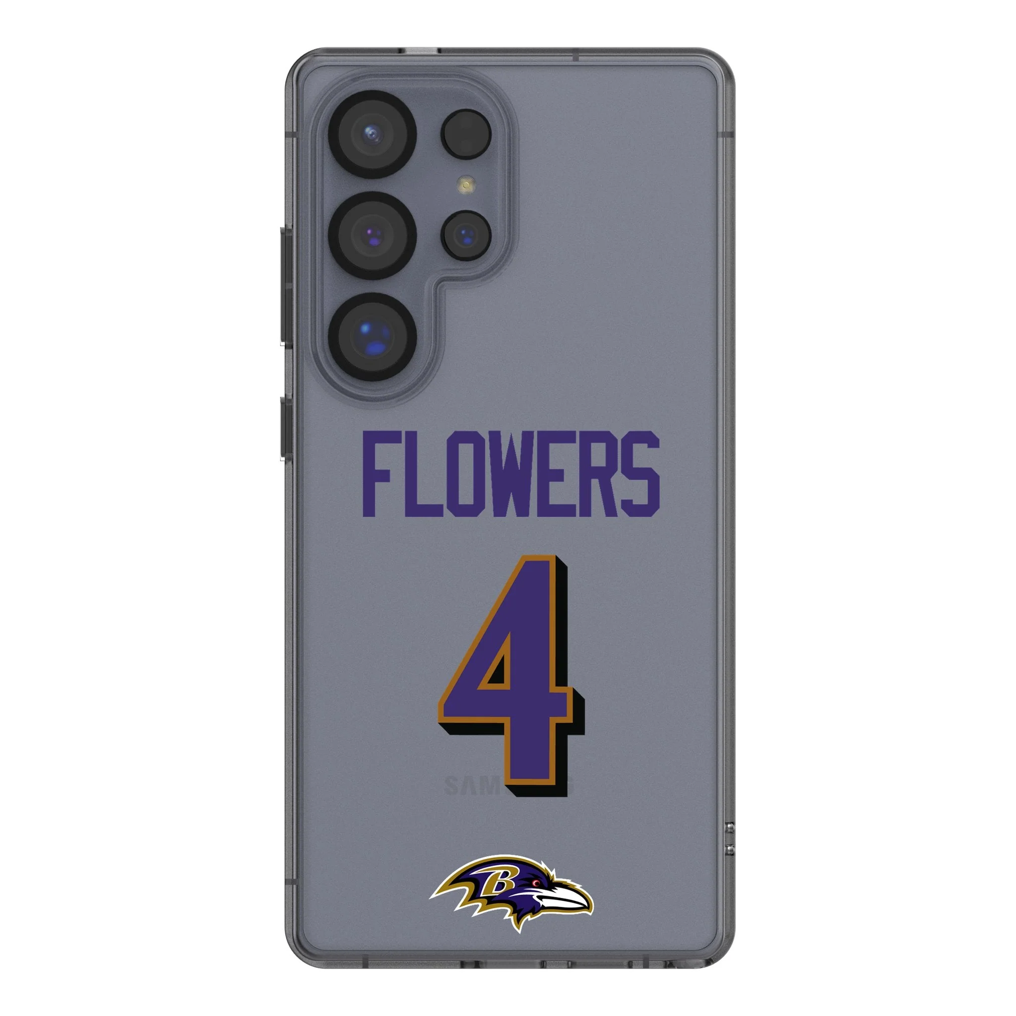 Zay Flowers Baltimore Ravens 4 Game Tactic Clear Phone Case for Samsung Galaxy
